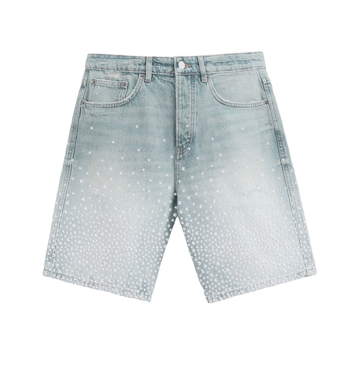 ALMOST SOMEDAY Solomon Rhinestone Jean Shorts - Gravity NYC