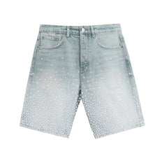 ALMOST SOMEDAY Solomon Rhinestone Jean Shorts - Gravity NYC