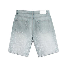 ALMOST SOMEDAY Solomon Rhinestone Jean Shorts - Gravity NYC