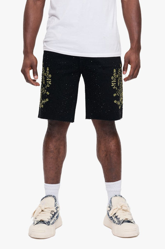 VALABASAS "Written" Denim Shorts Black