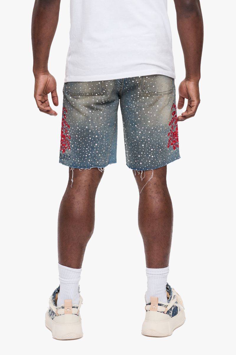 VALABASAS "Written" Denim Shorts Blue - Gravity NYC