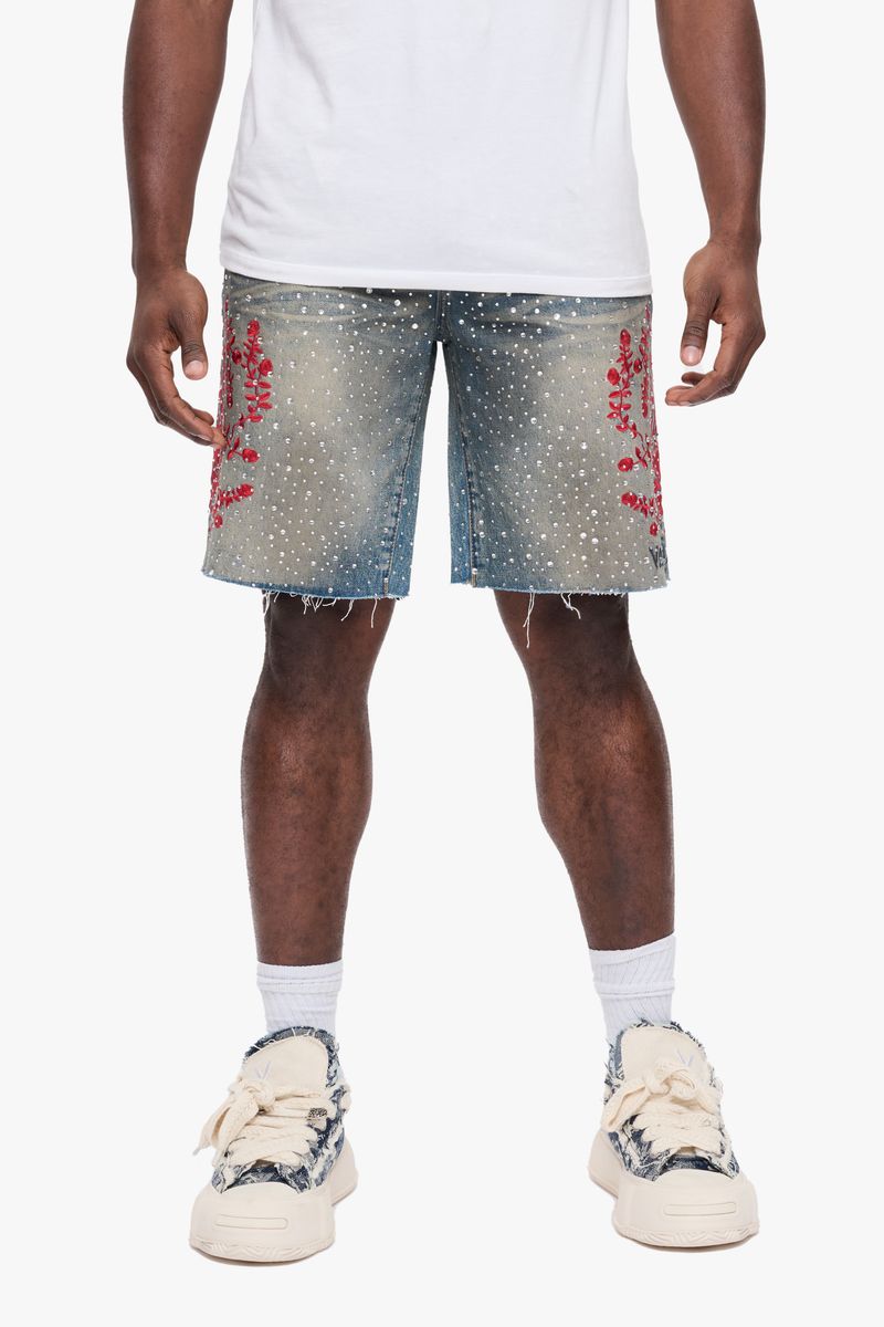 VALABASAS "Written" Denim Shorts Blue - Gravity NYC