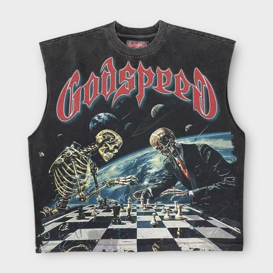 GODSPEED Checkmate Sleeveless (Black Wash) - Gravity NYC