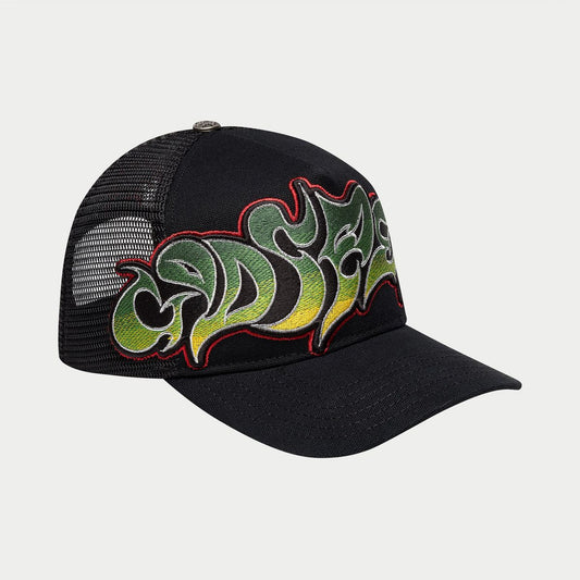 GODSPEED GS Neo Trucker Hat (Black/Yellow/Red) - Gravity NYC