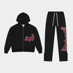 GODSPEED OG Logo V2 Sweatsuit Set (Black/Red) - Gravity NYC
