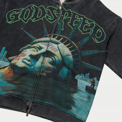GODSPEED Sunken Liberty Zip Hoodie (Grey Wash) - Gravity NYC