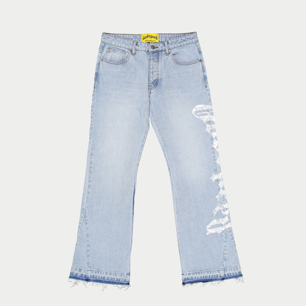 GODSPEED OG Logo Flared Denim Printed (Blue) - Gravity NYC