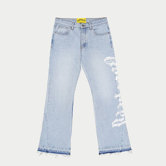 GODSPEED OG Logo Flared Denim Printed (Blue) - Gravity NYC