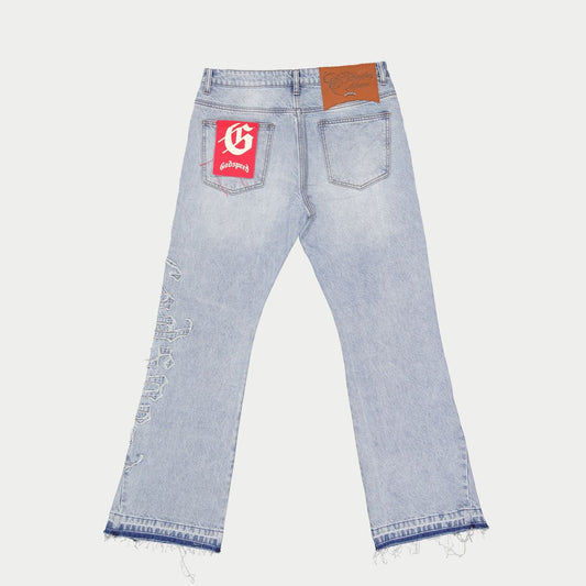 GODSPEED OG Logo Flared Denim Stitched (Blue) - Gravity NYC