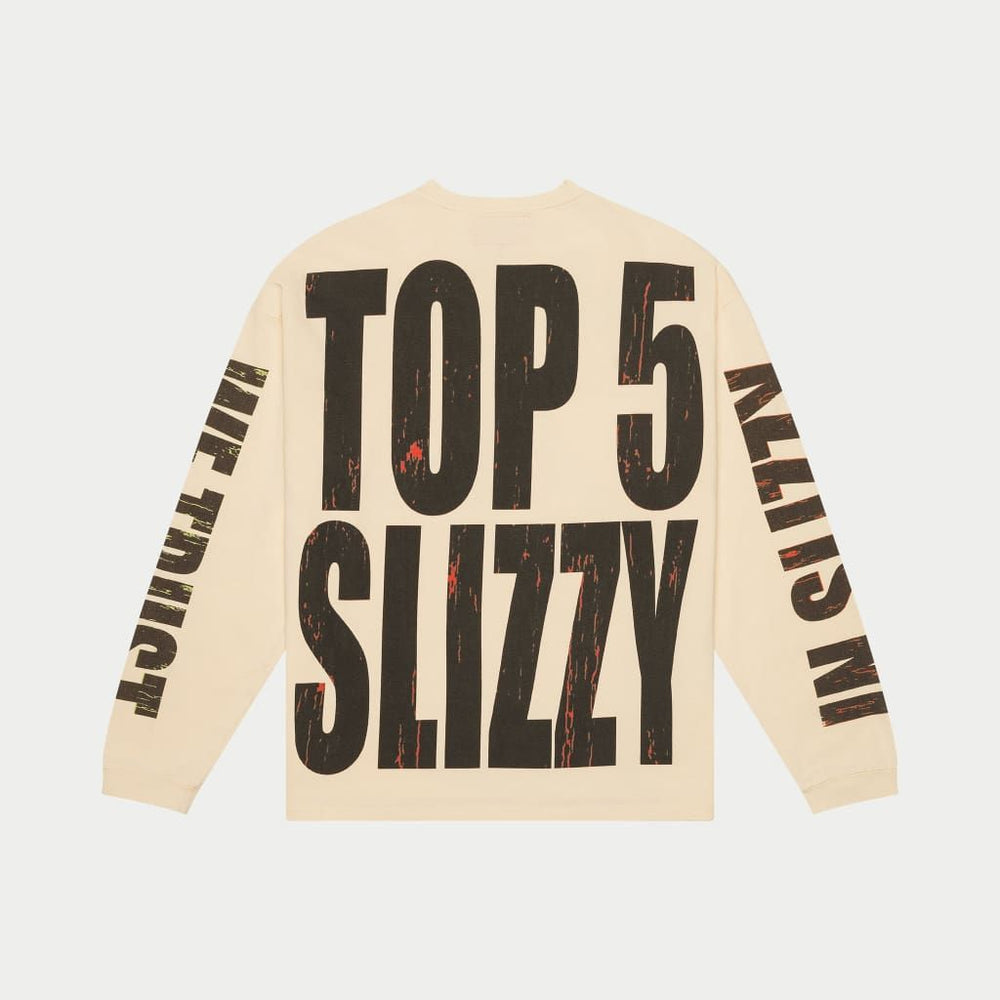 GODSPEED Top 5 Slizzy LS T-Shirt (Bone) - Gravity NYC