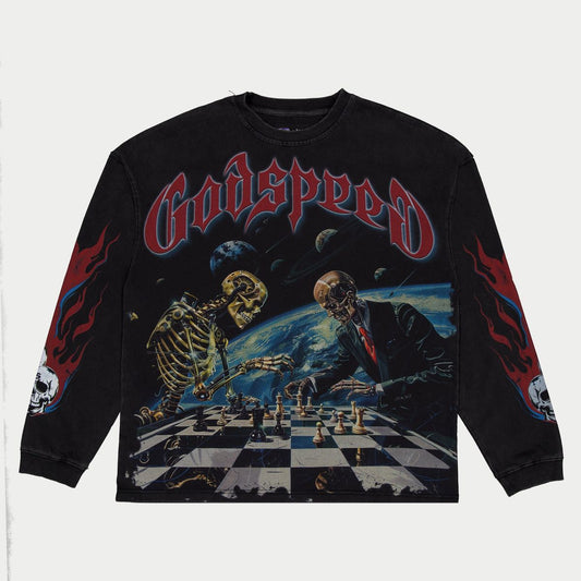 GODSPEED Checkmate LS T-Shirt (Black Wash) - Gravity NYC