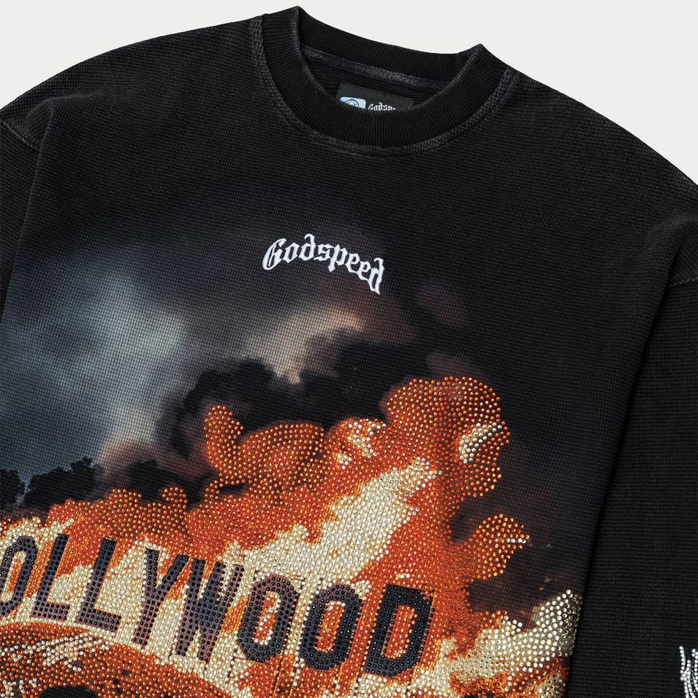 GODSPEED Hollywood Inferno LS T-Shirt VVS (Black Wash) - Gravity NYC