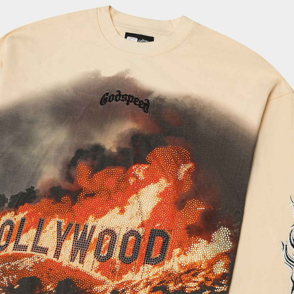 GODSPEED Hollywood Inferno LS T-Shirt VVS (Bone) - Gravity NYC