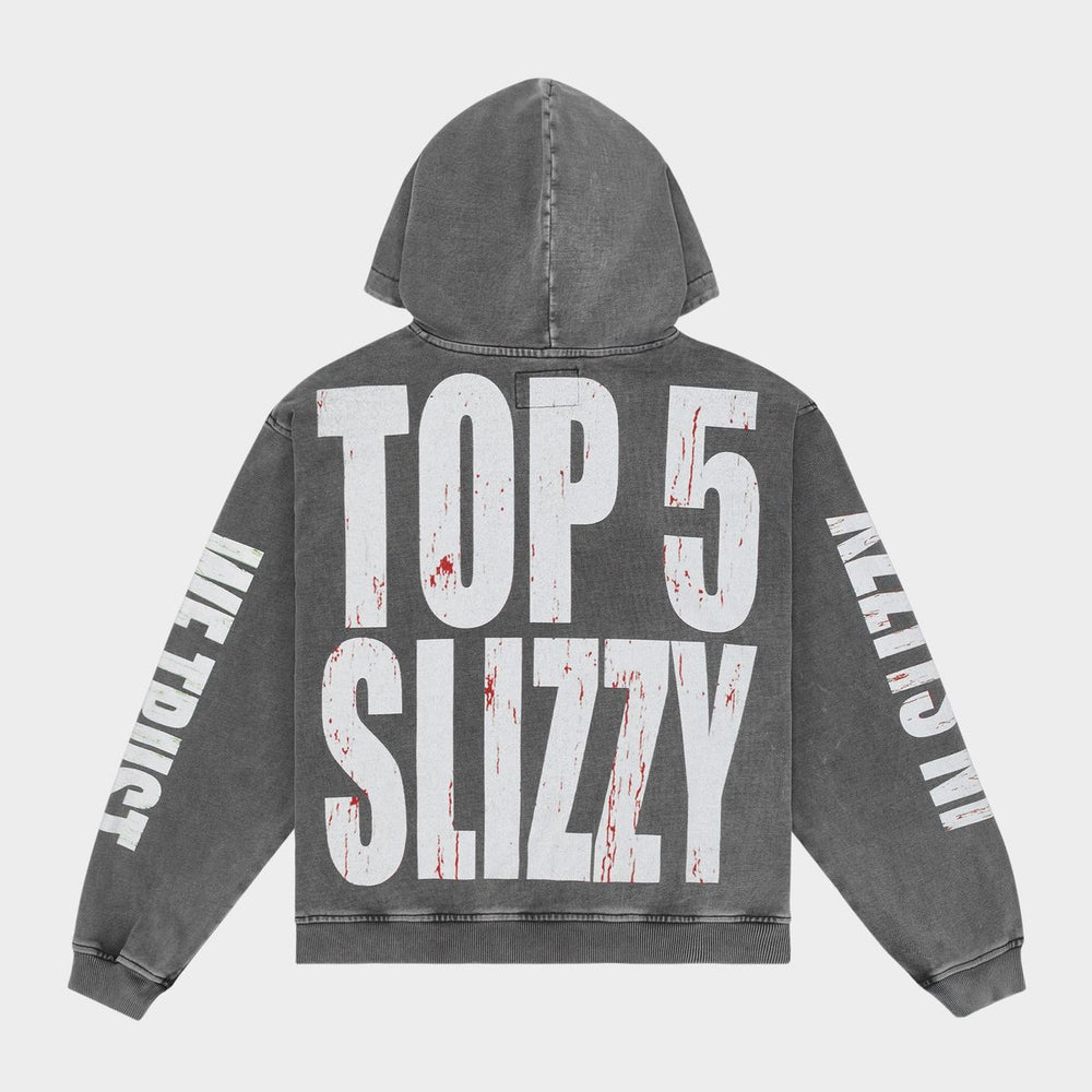 GODSPEED Top 5 Slizzy VVS Hoodie (Grey Wash) - Gravity NYC