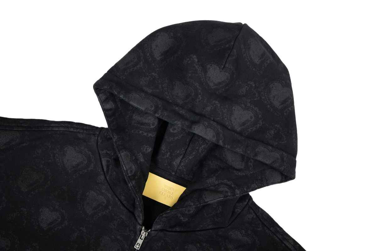 WHEN SMOKE CLEARS Monogram Zip Hoodie