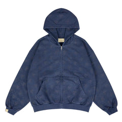 WHEN SMOKE CLEARS Monogram Zip Hoodie