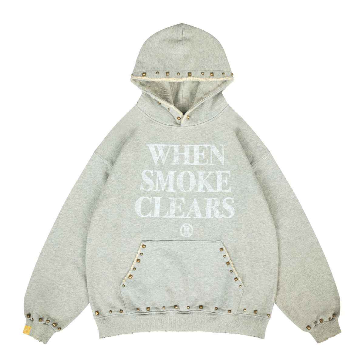 WHEN SMOKE CLEARS Studded Logo Hoodie