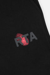 RTA Rafa Oversized Sweatpants Black Fingerprint Logo