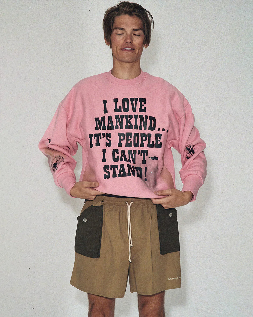 ADVISORY BOARD CRYSTALS I Love Mankind But Sweatshirt - Gravity NYC