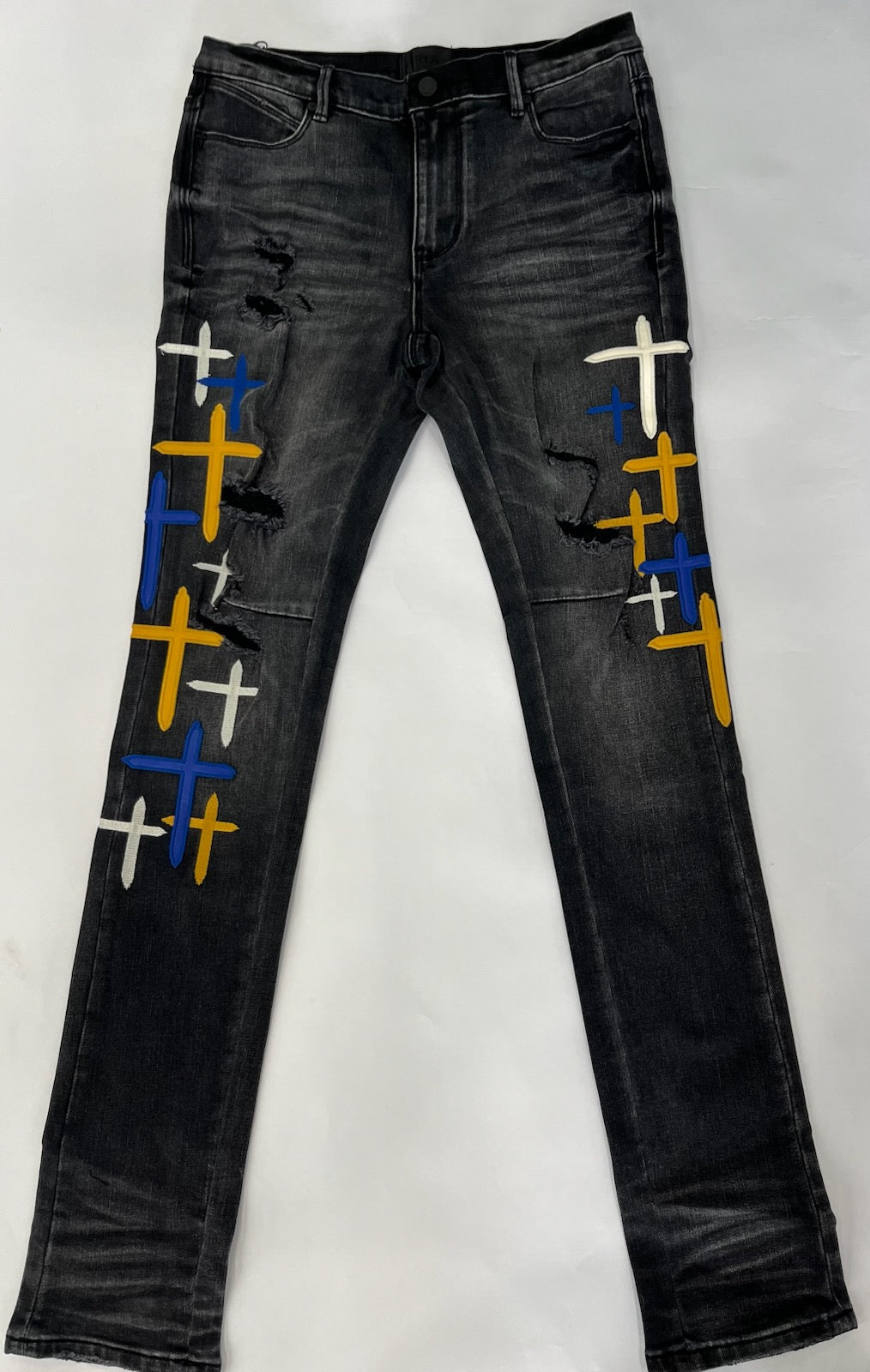 RTA Bryant Skinny Jean Distressed Charcoal Drift