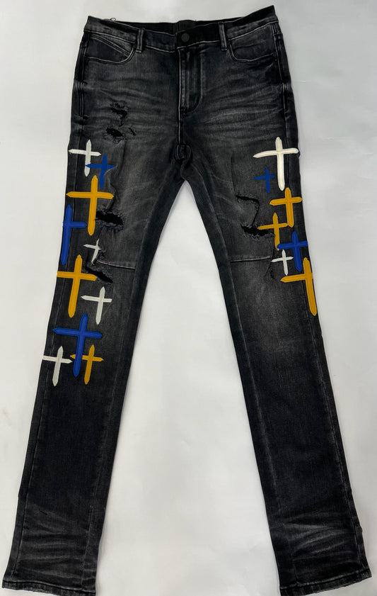 RTA Bryant Skinny Jean Distressed Charcoal Drift