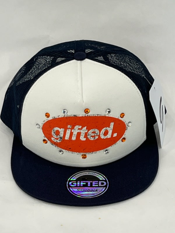 EVERYONE IS GIFTED Rhinestone Hat (Navy) - Gravity NYC