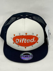 EVERYONE IS GIFTED Rhinestone Hat (Navy) - Gravity NYC