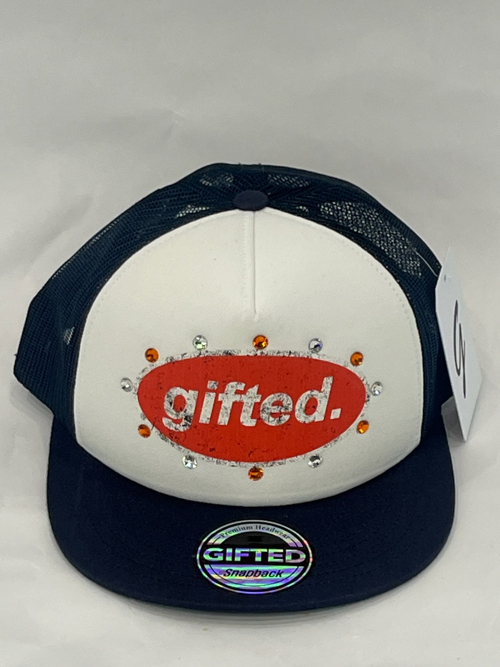 EVERYONE IS GIFTED Rhinestone Hat (Navy) - Gravity NYC