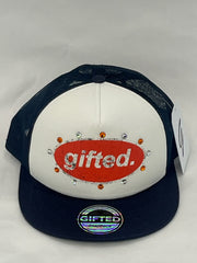 EVERYONE IS GIFTED Rhinestone Hat (Navy) - Gravity NYC
