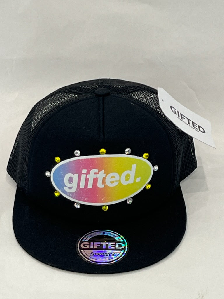 EVERYONE IS GIFTED Rhinestone Hat (Black) - Gravity NYC