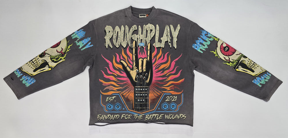 ROUGHPLAY CLOTHING Rock Sign Long Sleeve (Grey) - Gravity NYC