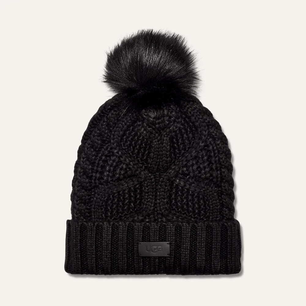 UGG Women's Cable Beanie with Pom - Gravity NYC