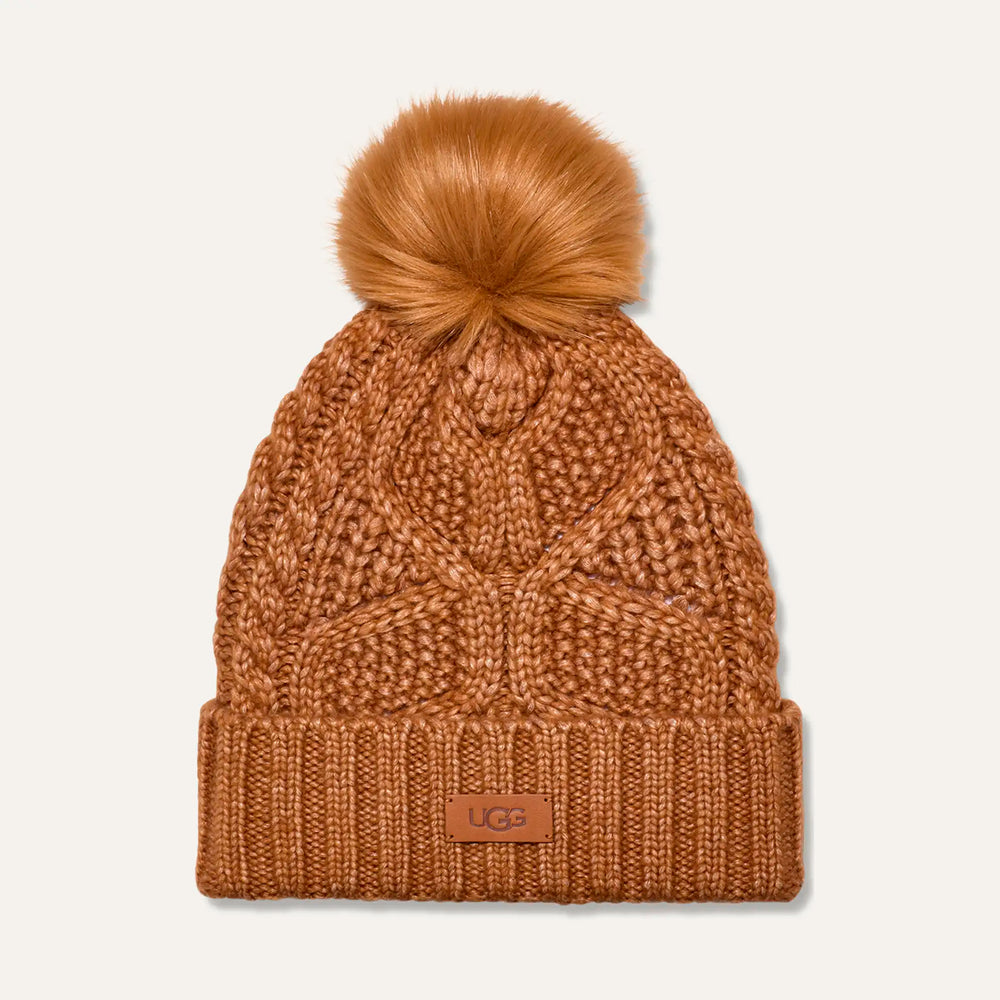 UGG Women's Cable Beanie with Pom - Gravity NYC