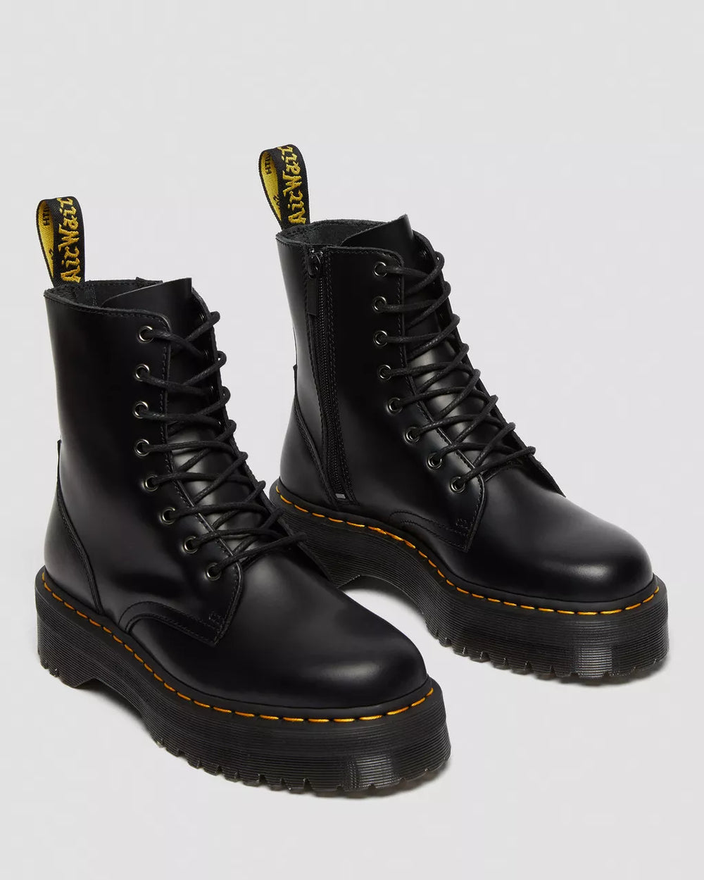 DR. MARTENS Jadon Boot Smooth Leather Platforms in Black - Gravity NYC