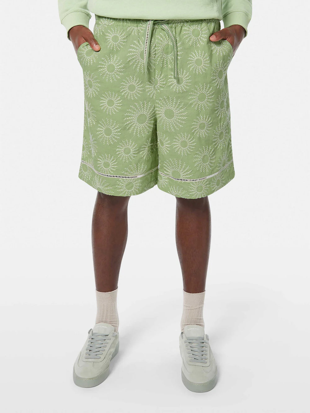 SCOTCH AND SODA Embroidered Cotton Bermuda Shorts - Gravity NYC
