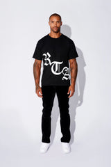 RTA Short Sleeve Tee Black Old English - Gravity NYC