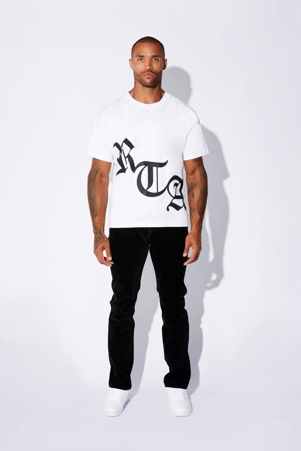 RTA Short Sleeve Tee White Old English - Gravity NYC