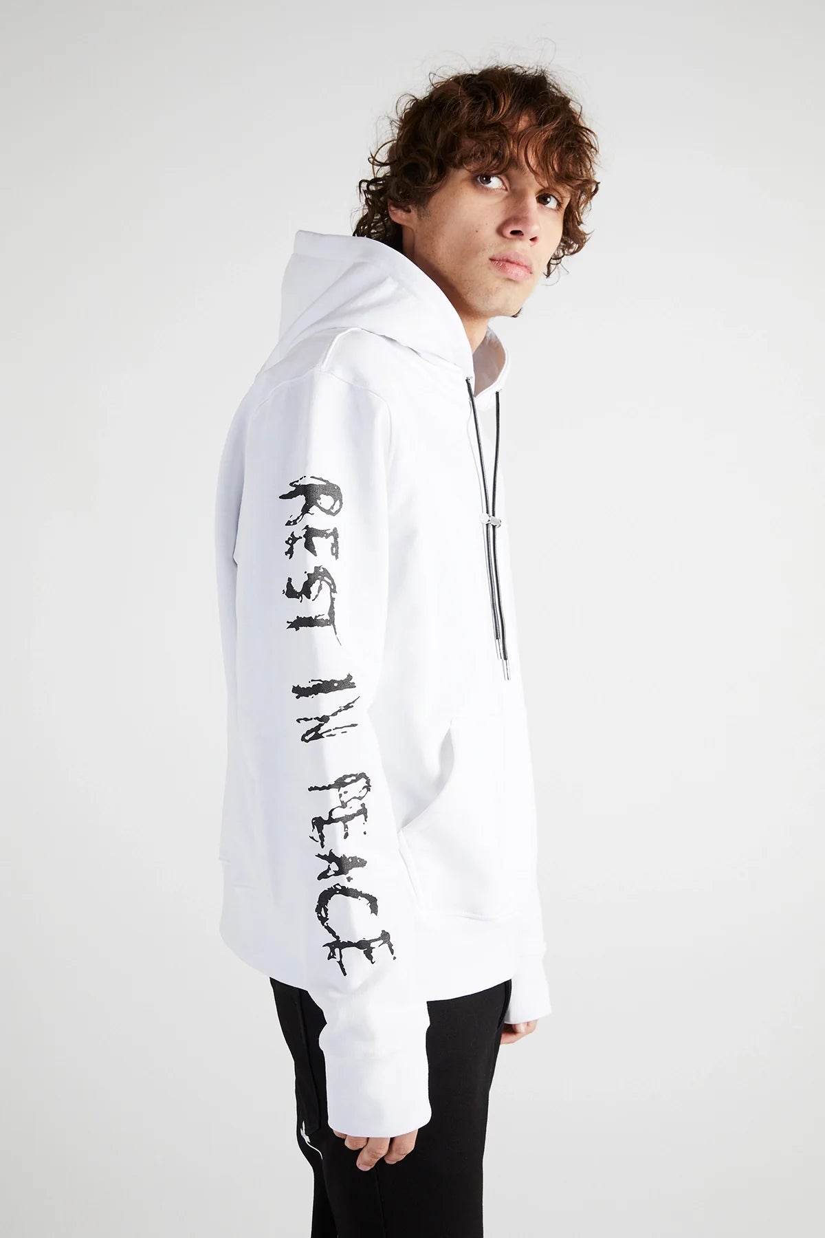 RTA Dion White-Black Rest in Peace RIP Hoodie - Gravity NYC