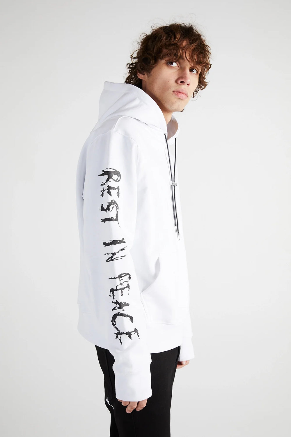 RTA Dion White-Black Rest in Peace RIP Hoodie - Gravity NYC