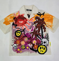 Barrow Short Sleeve Poplin Shirt with Multicolor Print