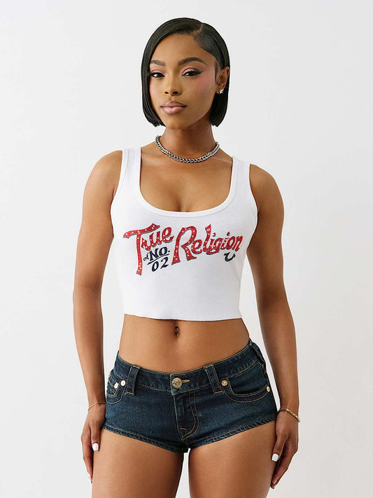 TRUE RELIGION Crystal Rib Crop Tank - Gravity NYC