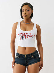 TRUE RELIGION Crystal Rib Crop Tank - Gravity NYC