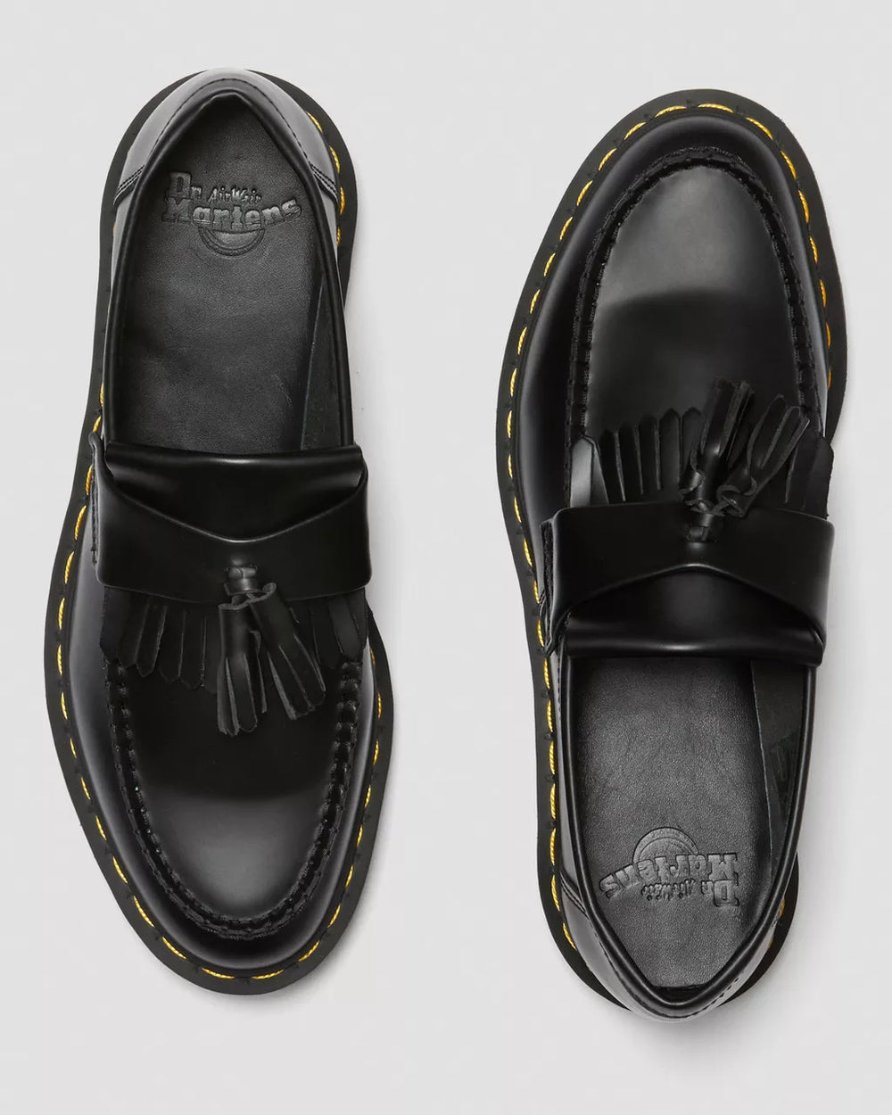 DR. MARTENS Adrian Yellow Stitch Leather Tassel Loafers - Gravity NYC