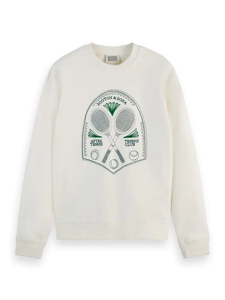 SCOTCH & SODA Embroidered Tennis Artwork Relaxed