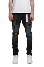 PURPLE BRAND P002 Black Repair Jeans