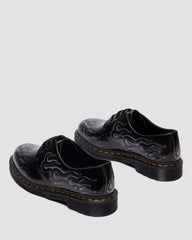 DR. MARTENS 1461 Inferno Rub Off Leather Boots in Silver Arcadia - Gravity NYC