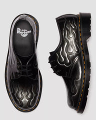DR. MARTENS 1461 Inferno Rub Off Leather Boots in Silver Arcadia - Gravity NYC