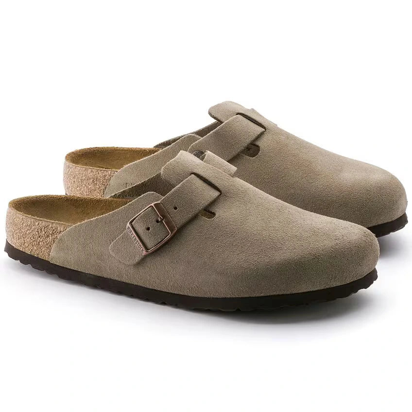 BIRKENSTOCK® Boston Suede Leather-Taupe