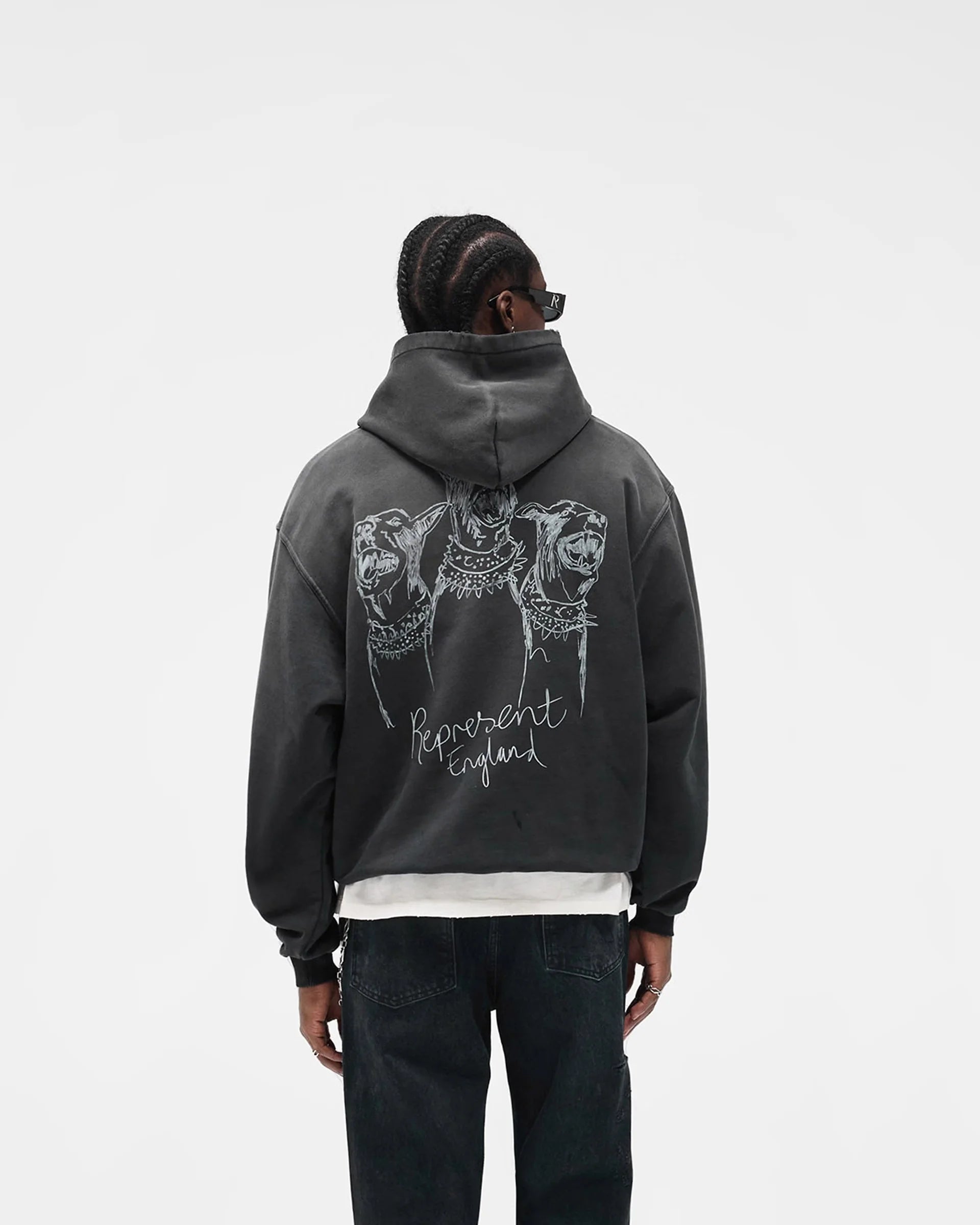 REPRESENT Hand Drawn Thoroughbred Dogs Hoodie - Gravity NYC