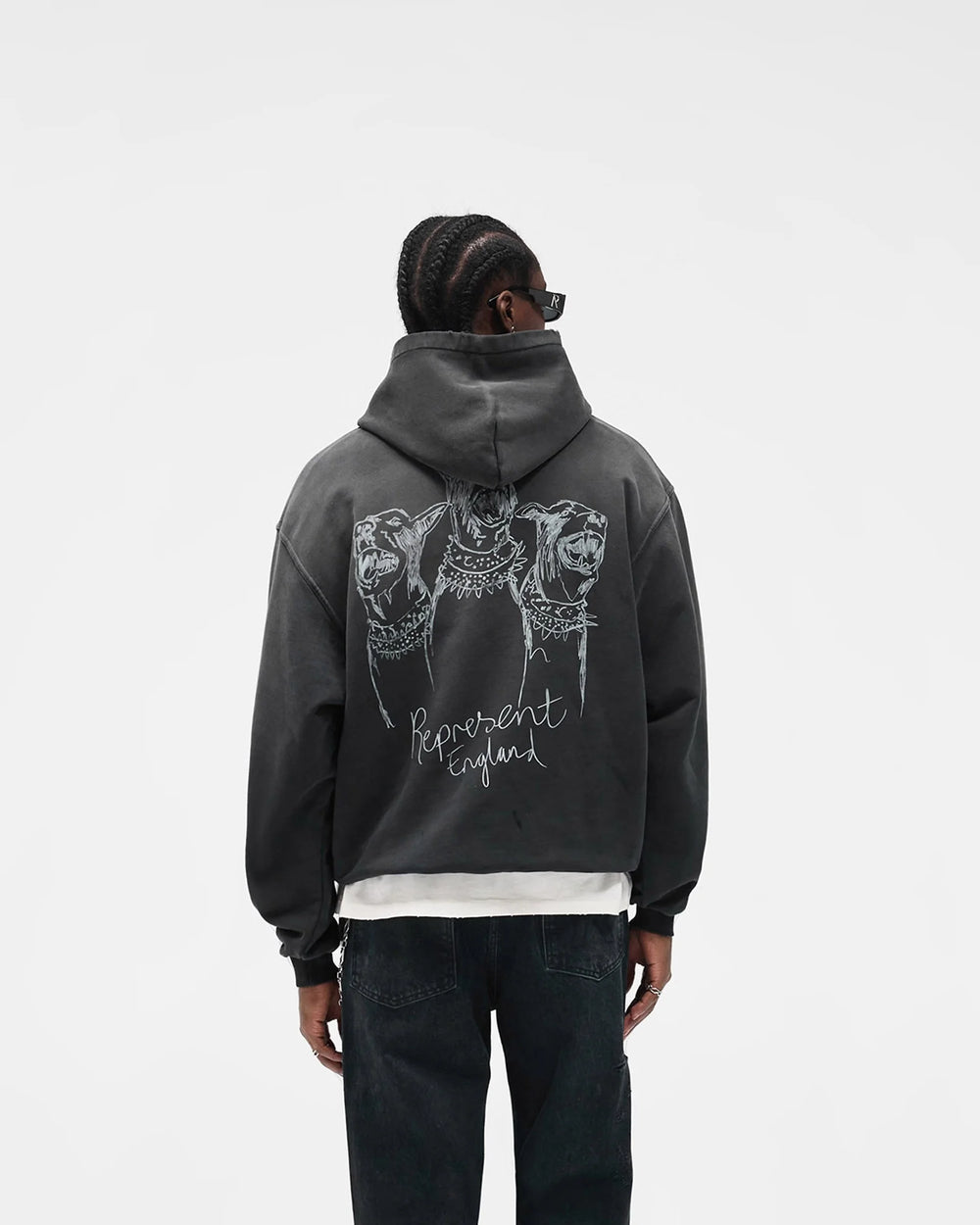 REPRESENT Hand Drawn Thoroughbred Dogs Hoodie - Gravity NYC
